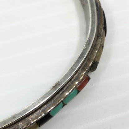 【現状渡し品】【メンズ】 ZUNI ズニ族 V.DEWA作 STERLING INLAY BANGLE スターリング インレイバングル アクセサリー 191-250827-hi-06-tag カラー：シルバー 万代Net店