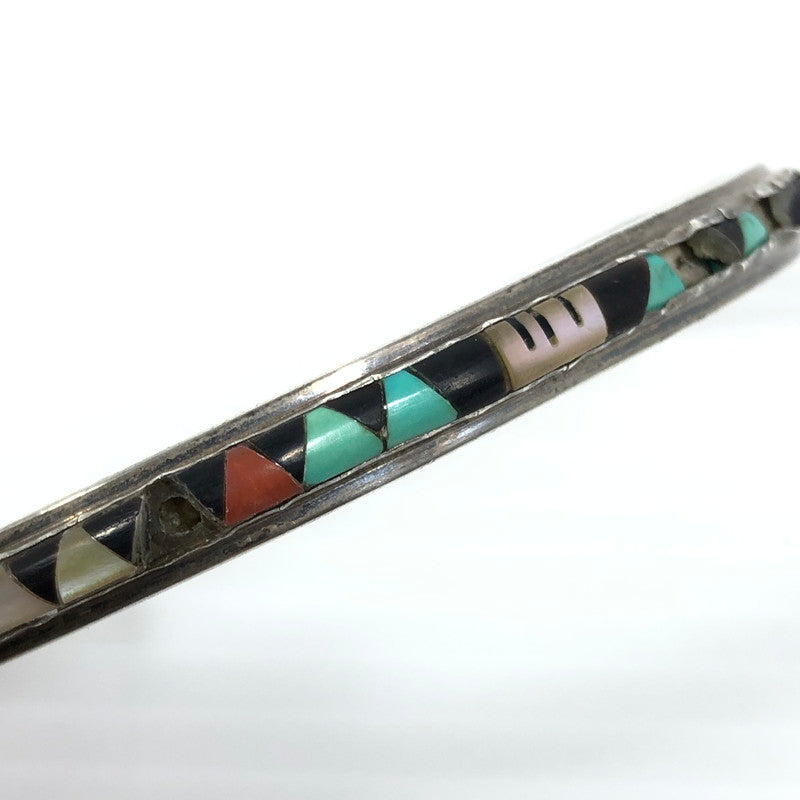 【現状渡し品】【メンズ】 ZUNI ズニ族 V.DEWA作 STERLING INLAY BANGLE スターリング インレイバングル アクセサリー 191-250827-hi-06-tag カラー：シルバー 万代Net店