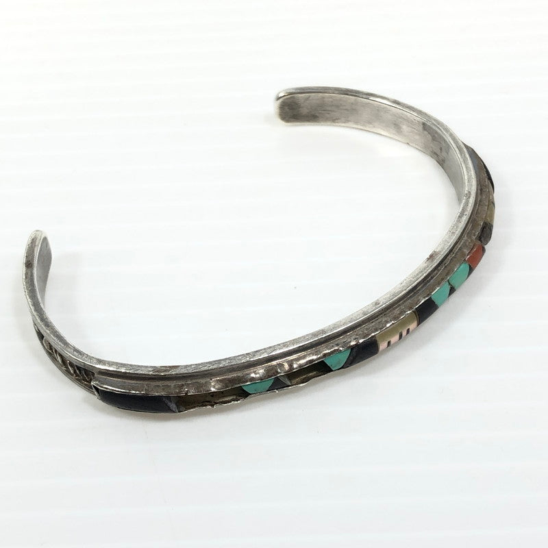 【現状渡し品】【メンズ】 ZUNI ズニ族 V.DEWA作 STERLING INLAY BANGLE スターリング インレイバングル アクセサリー 191-250827-hi-06-tag カラー：シルバー 万代Net店