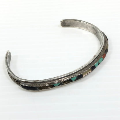【現状渡し品】【メンズ】 ZUNI ズニ族 V.DEWA作 STERLING INLAY BANGLE スターリング インレイバングル アクセサリー 191-250827-hi-06-tag カラー：シルバー 万代Net店