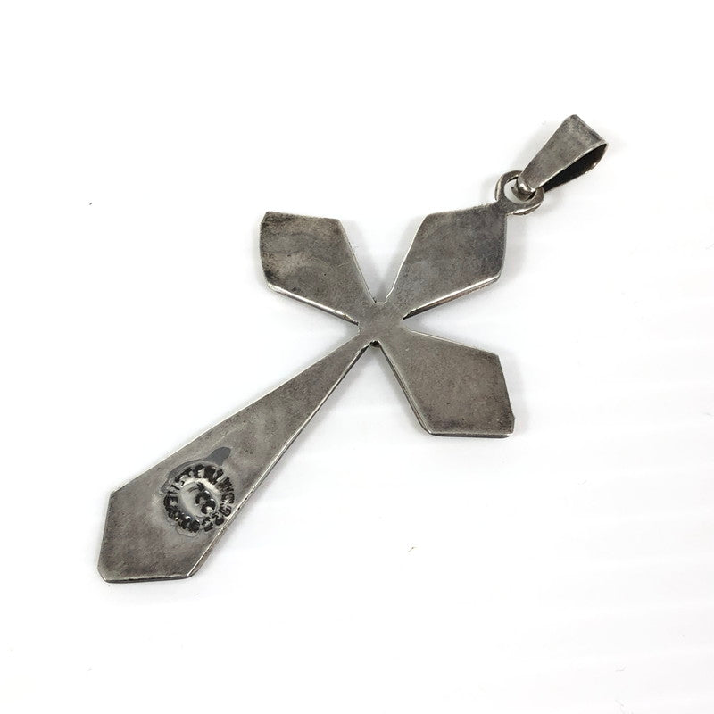 【中古品】【メンズ】 MEXICAN JEWELRY メキシカン ジュエリー SV925 ターコイズ クロスモチーフ ペンダントトップ アクセサリー 192-250827-hi-09-tag カラー：シルバー 万代Net店