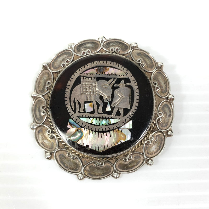 【中古品】【レディース】 MEXICAN JEWELRY メキシカン ジュエリー SV925 SHELL BROOCH シェルブローチ ひも付き アクセサリー 193-250827-hi-10-tag カラー：シルバー 万代Net店