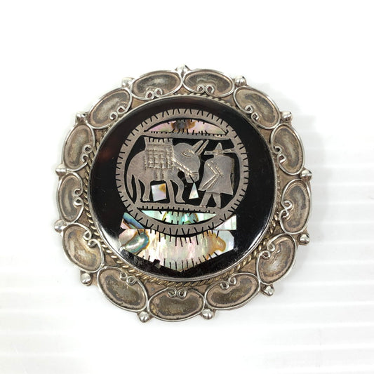 【中古品】【レディース】 MEXICAN JEWELRY メキシカン ジュエリー SV925 SHELL BROOCH シェルブローチ ひも付き アクセサリー 193-250827-hi-10-tag カラー：シルバー 万代Net店