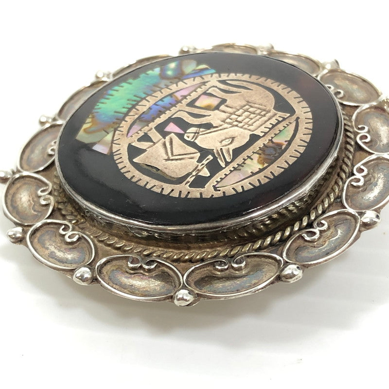 【中古品】【レディース】 MEXICAN JEWELRY メキシカン ジュエリー SV925 SHELL BROOCH シェルブローチ ひも付き アクセサリー 193-250827-hi-10-tag カラー：シルバー 万代Net店