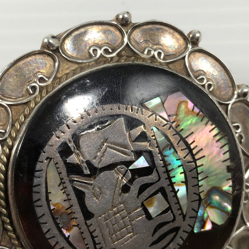【中古品】【レディース】 MEXICAN JEWELRY メキシカン ジュエリー SV925 SHELL BROOCH シェルブローチ ひも付き アクセサリー 193-250827-hi-10-tag カラー：シルバー 万代Net店