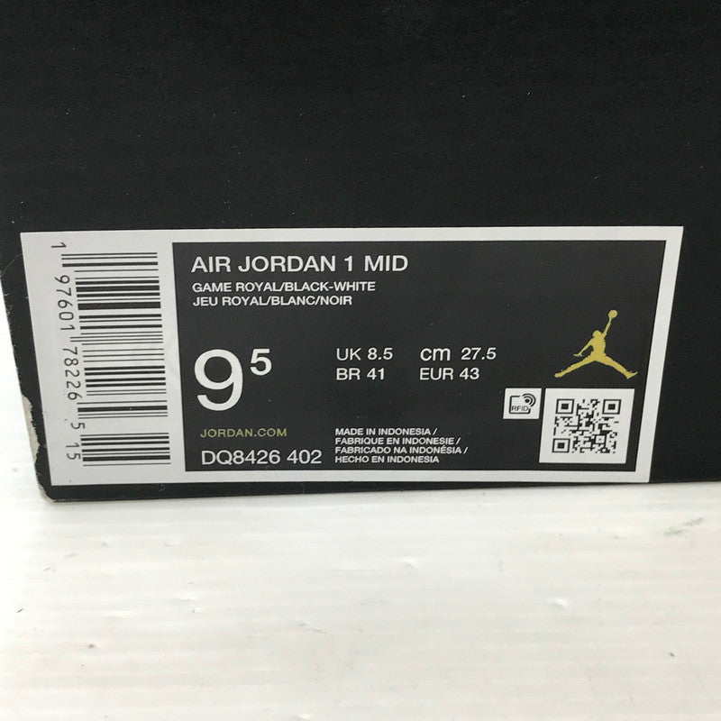 【中古品】【メンズ】 NIKE ナイキ AIR JORDAN 1 MID GAME ROYAL WHITE BLACK DQ8426-402 エアジョーダン1 スニーカー 靴 160-250903-rt-01-tag サイズ：27.5cm US 9.5 カラー：ゲームロイヤル/ホワイト/ブラック 万代Net店