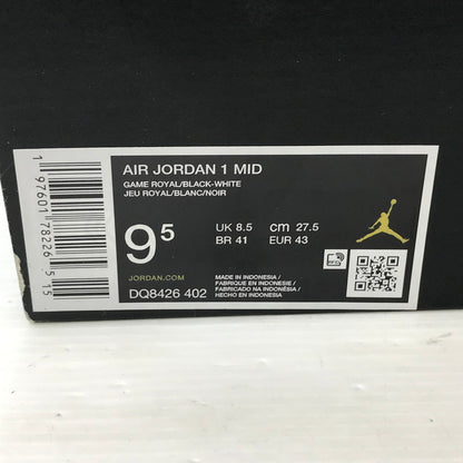 【中古品】【メンズ】 NIKE ナイキ AIR JORDAN 1 MID GAME ROYAL WHITE BLACK DQ8426-402 エアジョーダン1 スニーカー 靴 160-250903-rt-01-tag サイズ：27.5cm US 9.5 カラー：ゲームロイヤル/ホワイト/ブラック 万代Net店