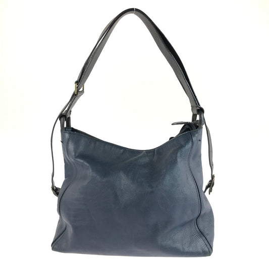 【中古品】【レディース】 MOTHERHOUSE マザーハウス LEATHER SHOULDER BAG レザー ショルダーバッグ カバン 188-250916-na-07-tag カラー：ネイビー 万代Net店