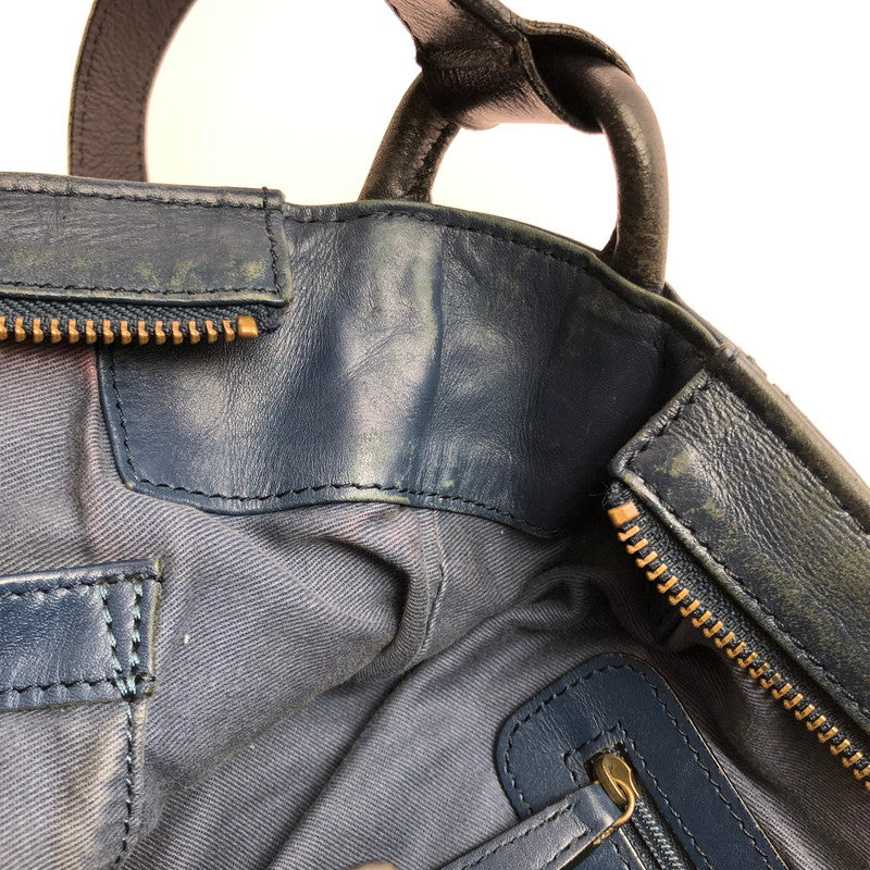 【中古品】【レディース】 MOTHERHOUSE マザーハウス LEATHER SHOULDER BAG レザー ショルダーバッグ カバン 188-250916-na-07-tag カラー：ネイビー 万代Net店