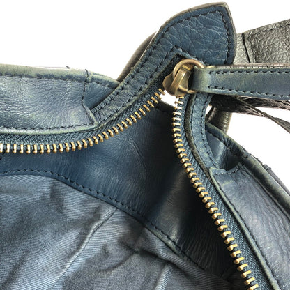【中古品】【レディース】 MOTHERHOUSE マザーハウス LEATHER SHOULDER BAG レザー ショルダーバッグ カバン 188-250916-na-07-tag カラー：ネイビー 万代Net店