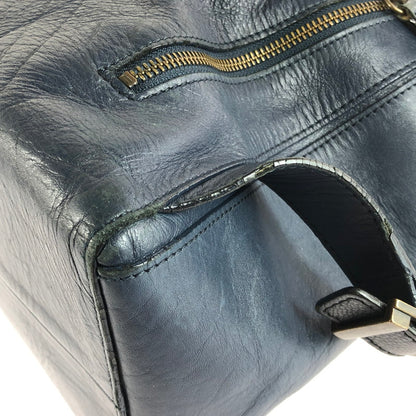 【中古品】【レディース】 MOTHERHOUSE マザーハウス LEATHER SHOULDER BAG レザー ショルダーバッグ カバン 188-250916-na-07-tag カラー：ネイビー 万代Net店