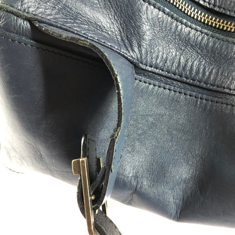 【中古品】【レディース】 MOTHERHOUSE マザーハウス LEATHER SHOULDER BAG レザー ショルダーバッグ カバン 188-250916-na-07-tag カラー：ネイビー 万代Net店