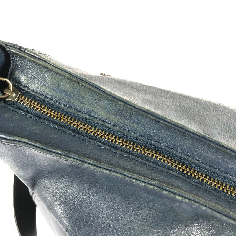 【中古品】【レディース】 MOTHERHOUSE マザーハウス LEATHER SHOULDER BAG レザー ショルダーバッグ カバン 188-250916-na-07-tag カラー：ネイビー 万代Net店