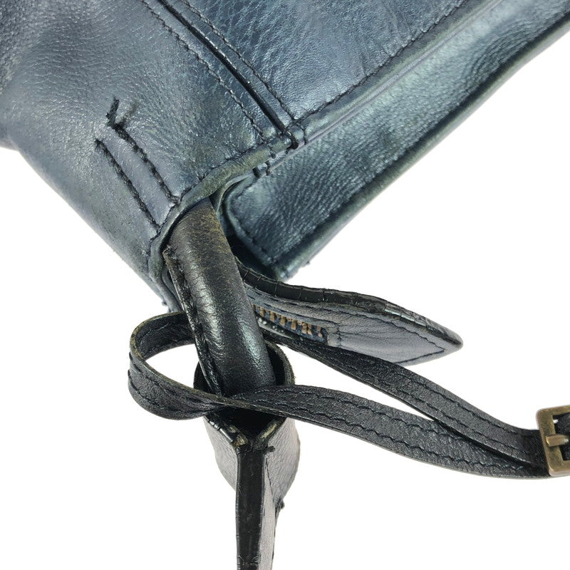 【中古品】【レディース】 MOTHERHOUSE マザーハウス LEATHER SHOULDER BAG レザー ショルダーバッグ カバン 188-250916-na-07-tag カラー：ネイビー 万代Net店