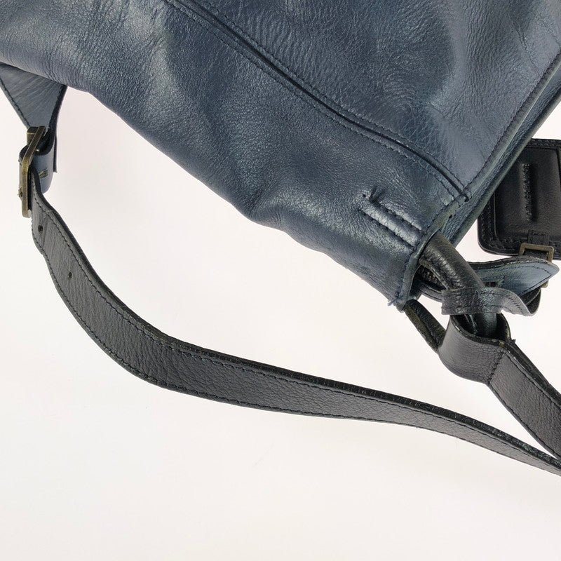 【中古品】【レディース】 MOTHERHOUSE マザーハウス LEATHER SHOULDER BAG レザー ショルダーバッグ カバン 188-250916-na-07-tag カラー：ネイビー 万代Net店
