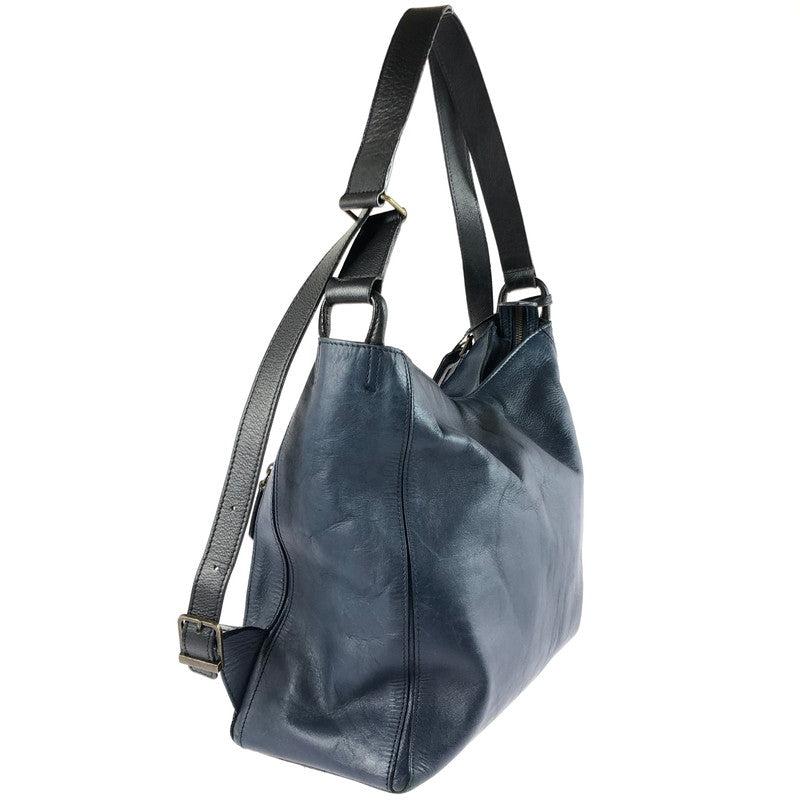 【中古品】【レディース】 MOTHERHOUSE マザーハウス LEATHER SHOULDER BAG レザー ショルダーバッグ カバン 188-250916-na-07-tag カラー：ネイビー 万代Net店