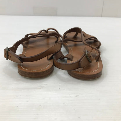 【中古品】【レディース】 CELINE セリーヌ LEATHER STRAP SANDALS レザー ストラップ サンダル シューズ 靴 183-250828-yy-04-tag サイズ：35 カラー：ブラウン 万代Net店