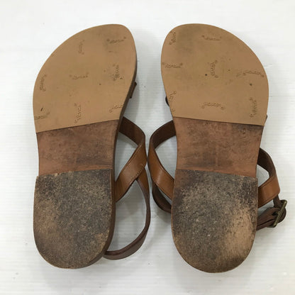 【中古品】【レディース】 CELINE セリーヌ LEATHER STRAP SANDALS レザー ストラップ サンダル シューズ 靴 183-250828-yy-04-tag サイズ：35 カラー：ブラウン 万代Net店