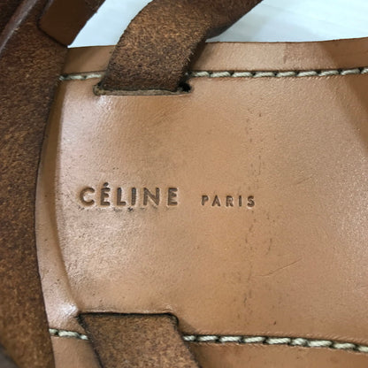 【中古品】【レディース】 CELINE セリーヌ LEATHER STRAP SANDALS レザー ストラップ サンダル シューズ 靴 183-250828-yy-04-tag サイズ：35 カラー：ブラウン 万代Net店