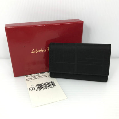 【ジャンク品】【メンズ】 Salvatore Ferragamo サルヴァトーレフェラガモ KEY CASE 三つ折り キーケース キーリング 財布 200-250830-hi-07-tag カラー：ブラック 万代Net店