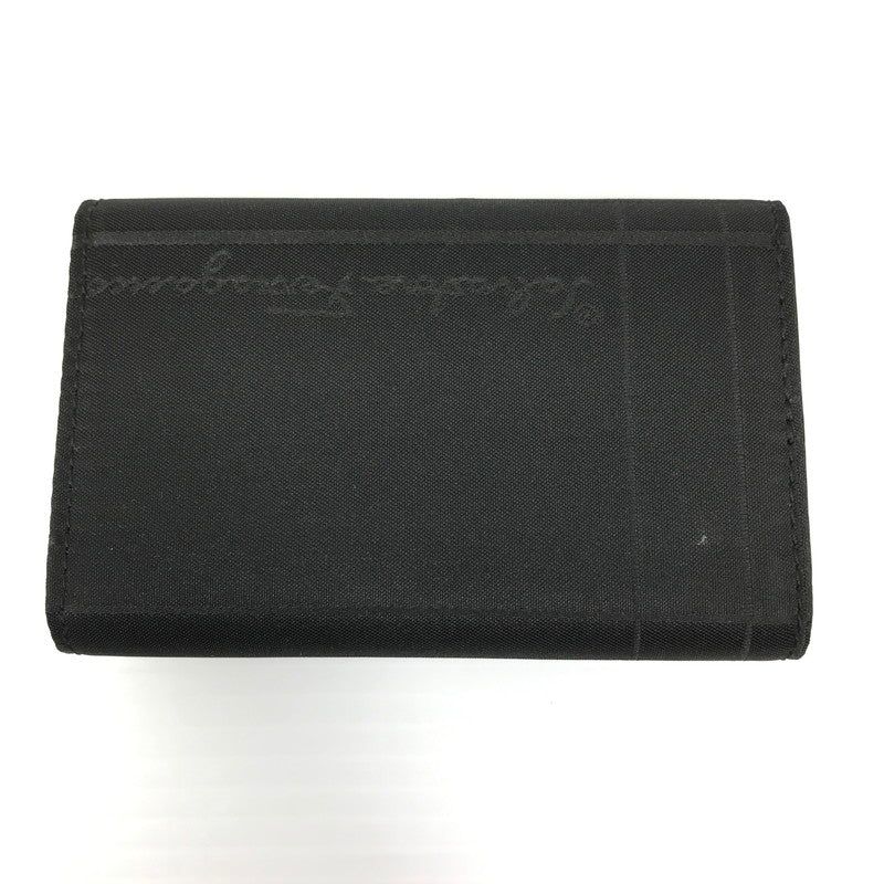 【ジャンク品】【メンズ】 Salvatore Ferragamo サルヴァトーレフェラガモ KEY CASE 三つ折り キーケース キーリング 財布 200-250830-hi-07-tag カラー：ブラック 万代Net店