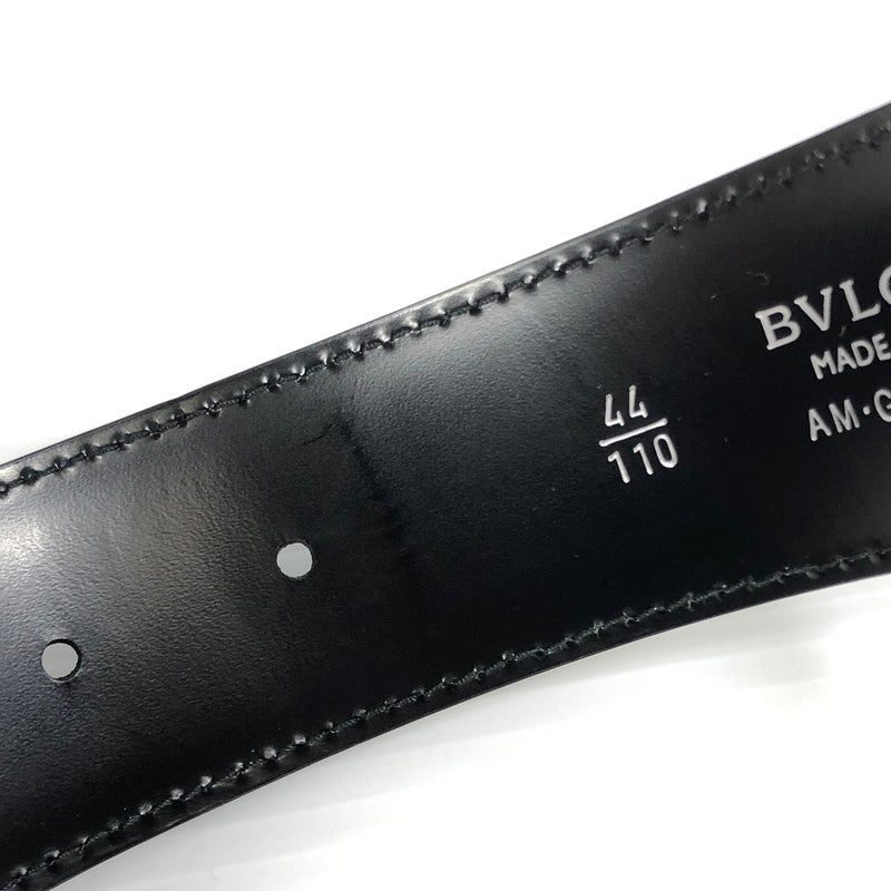 【中古品】【メンズ】 BVLGARI ブルガリ ラウンドロゴ バックル ベルト 38955 服飾小物 183-250903-na-10-tag サイズ：44/110 カラー：ブラック 万代Net店