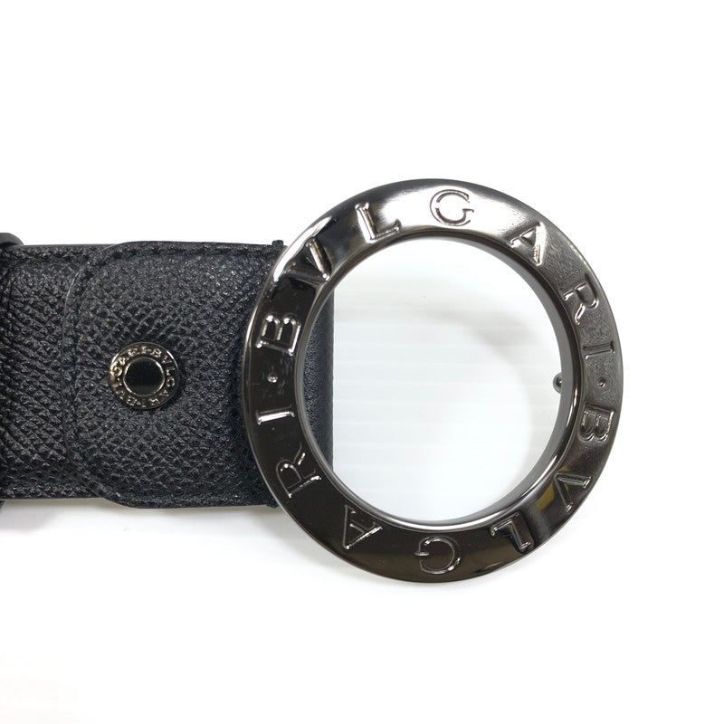 【中古品】【メンズ】 BVLGARI ブルガリ ラウンドロゴ バックル ベルト 38955 服飾小物 183-250903-na-10-tag サイズ：44/110 カラー：ブラック 万代Net店