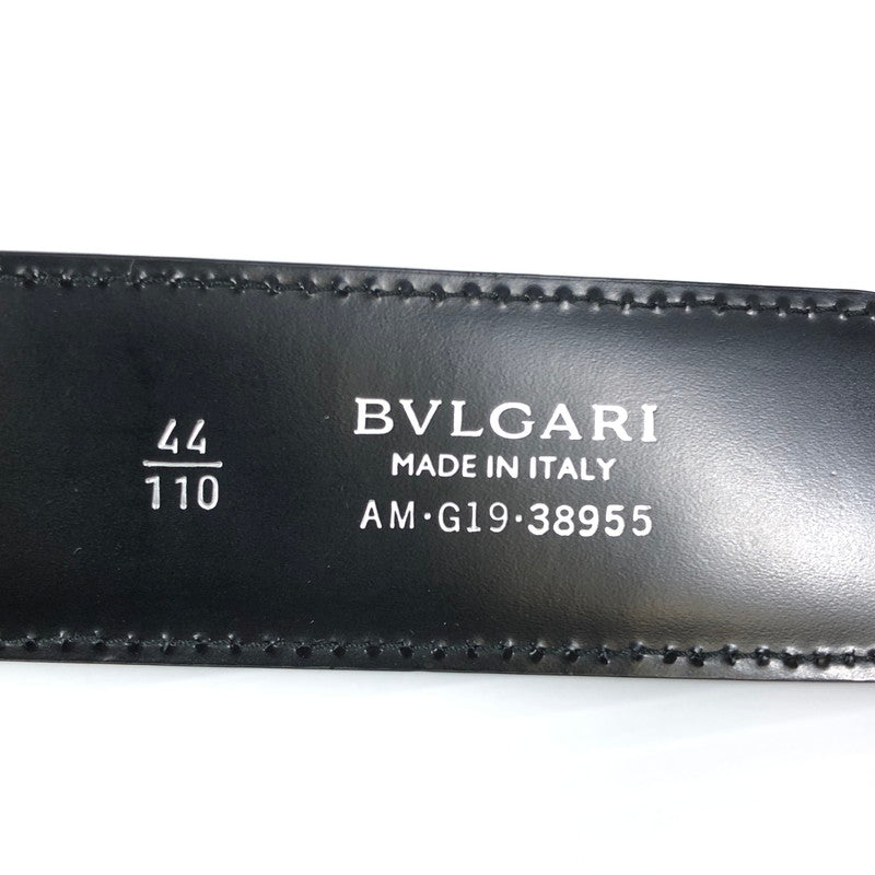 【中古品】【メンズ】 BVLGARI ブルガリ ラウンドロゴ バックル ベルト 38955 服飾小物 183-250903-na-10-tag サイズ：44/110 カラー：ブラック 万代Net店