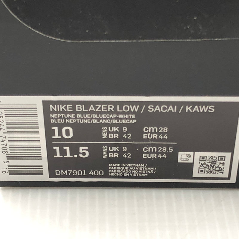 【中古美品】【メンズ】 KAWS × SACAI × NIKE DM7901-400 BLAZER LOW NEPTUNE BLUE スニーカー 靴 160-250828-rt-17-tag サイズ：28cm US 10 カラー：ブルー系 万代Net店