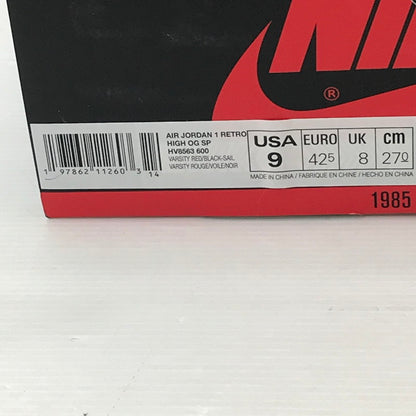 【中古品】【メンズ】 NIKE ナイキ × UNION ユニオン コラボ AIR JORDAN 1 RETRO HIGH OG HV8563-600 エア ジョーダン 1 レトロ ハイ オージー スニーカー 靴 160-250827-hi-20-tag サイズ：27cm US 9 カラー：VARSITY RED/BLACK-SAIL 万代Net店
