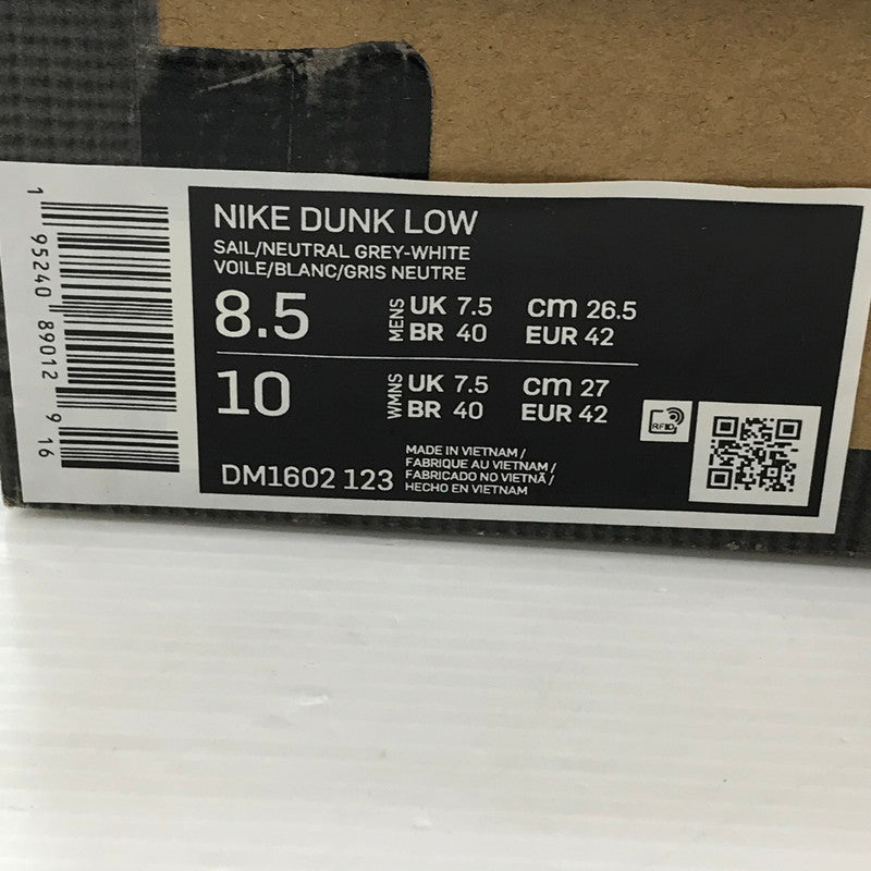 【中古品】【メンズ】 NIKE ナイキ × OFF-WHITE オフホワイト コラボ DUNK LOW 1 OF 50 49 ダンク ロー DM1602-123 スニーカー 靴 160-250827-hi-14-tag サイズ：26.5cm US 8.5 カラー：SAIL/NEUTRAL GREY 万代Net店