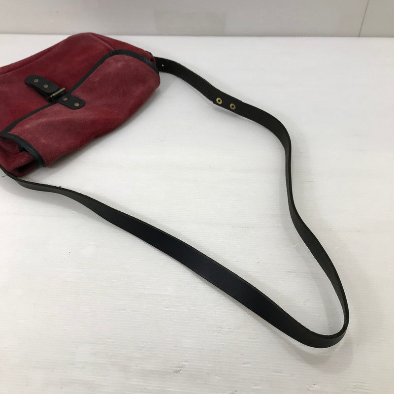 【現状渡し品】【メンズ】 BILL AMBERG ビル アンバーグ SUEDE SHOULDER POUCH カバン 188-250913-na-09-tag カラー：レッド 万代Net店