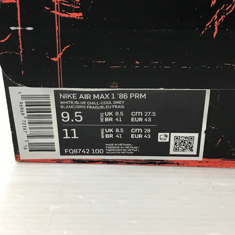 【中古品】【メンズ】 NIKE ナイキ AIR MAX 1 86 CHICAGO FQ8742-100 エア マックス 1 86 シカゴ スニーカー 靴 160-250827-hi-17-tag サイズ：27.5cm US 9.5 カラー：White/Blue Chill 万代Net店