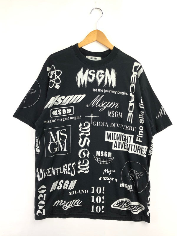【中古品】【メンズ】 MSGM エムエスジーエム 20SS MULTI LOGO S/S TEE 2840MM101 マルチ ロゴ 半袖 Tシャツ トップス 141-260605-rt-03-tagh サイズ：M カラー：ブラック 万代Net店
