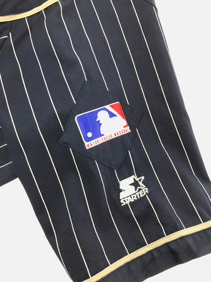 【中古品】【メンズ】 STARTER スターター × YANKEES ヤンキース STRIPE GAME SHIRT ストライプ ゲーム シャツ トップス 146-260818-rt-47-tag カラー：ネイビー 万代Net店