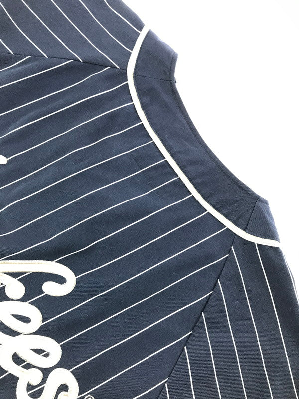 【中古品】【メンズ】 STARTER スターター × YANKEES ヤンキース STRIPE GAME SHIRT ストライプ ゲーム シャツ トップス 146-260818-rt-47-tag カラー：ネイビー 万代Net店