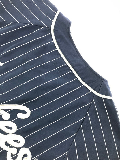 【中古品】【メンズ】 STARTER スターター × YANKEES ヤンキース STRIPE GAME SHIRT ストライプ ゲーム シャツ トップス 146-260818-rt-47-tag カラー：ネイビー 万代Net店