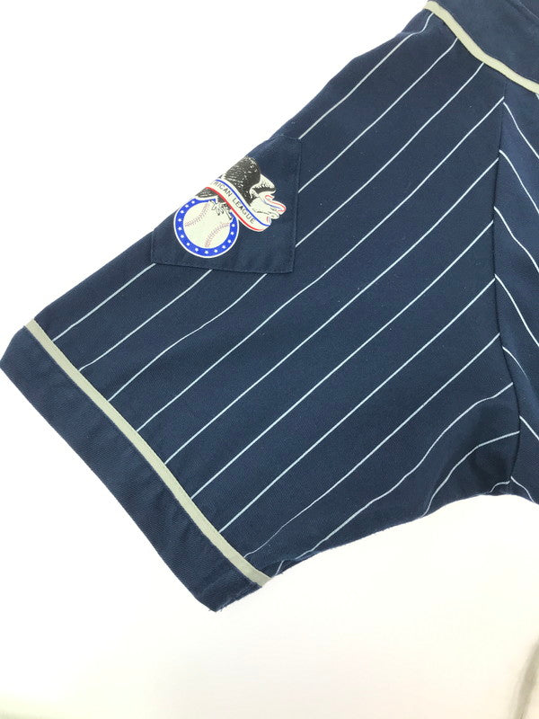 【中古品】【メンズ】 STARTER スターター × YANKEES ヤンキース STRIPE GAME SHIRT ストライプ ゲーム シャツ トップス 146-260818-rt-47-tag カラー：ネイビー 万代Net店