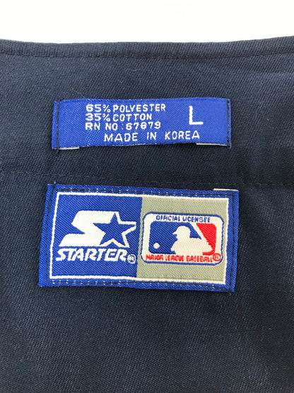 【中古品】【メンズ】 STARTER スターター × YANKEES ヤンキース STRIPE GAME SHIRT ストライプ ゲーム シャツ トップス 146-260818-rt-47-tag カラー：ネイビー 万代Net店