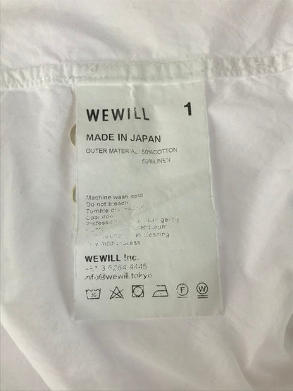 【中古品】【メンズ】 WEWILL ウィーウィル L/S SHIRT WHITE W-010-5007 ロングスリーブシャツ ホワイト 長袖シャツ トップス 140-250904-rt-02-tag サイズ：1 カラー：ホワイト 万代Net店
