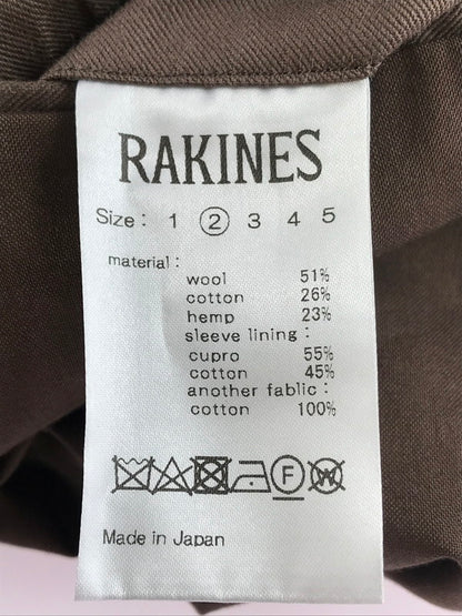 【中古品】【メンズ】 RAKINES ラキネス SWCH TEARS COAT 06S21FW082C ティアーズ コート ウール ロングコート アウター 140-250912-hi-08-tag サイズ：2 カラー：MOCHA BROWN 万代Net店