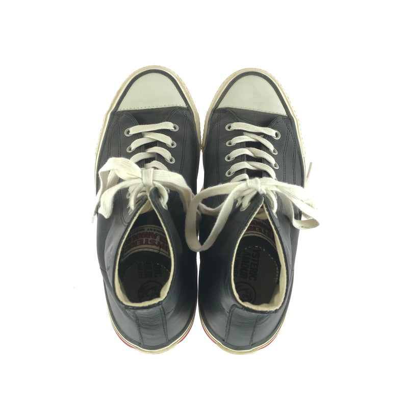 【中古品】【メンズ】 HYSTERIC GLAMOUR ヒステリックグラマー LEATHER HIGH TOP SNEAKERS レザーハイカットスニーカー シューズ 靴 162-250911-yy-09-tag サイズ：8 カラー：ブラック 万代Net店