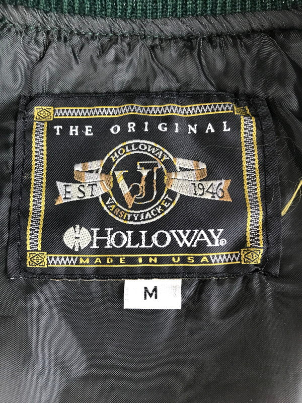 【中古品】【メンズ】 HOLLOWAY ホロウェイ 90’s WOOL LEATHER STADIUM AWARD JACKET 90年代 ウール レザー スタジアム ジャケット 146-250907-rt-20-tag サイズ：M カラー：グリーン 万代Net店