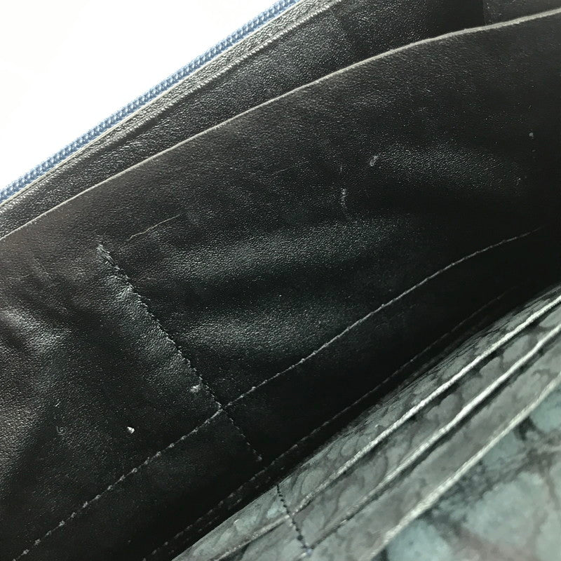 【中古品】【メンズ】 AFRICAN BUFFALO アフリカン バッファロー LEATHER WALLET レザー ウォレット 長財布 200-250920-na-05-tag カラー：ブルー 万代Net店