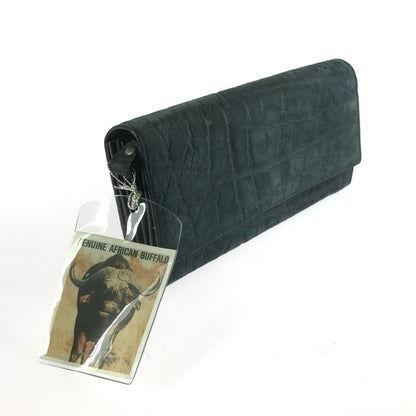 【中古品】【メンズ】 AFRICAN BUFFALO アフリカン バッファロー LEATHER WALLET レザー ウォレット 長財布 200-250920-na-05-tag カラー：ブルー 万代Net店