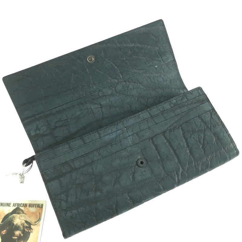【中古品】【メンズ】 AFRICAN BUFFALO アフリカン バッファロー LEATHER WALLET レザー ウォレット 長財布 200-250920-na-05-tag カラー：ブルー 万代Net店