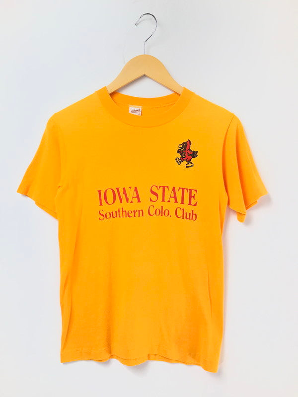 【中古品】【メンズ】 SPORTS WEAR スポーツ ウェア 80's IOWA STATE S/S T-SHIRT USA製 80年代 アイオワ ステイト ショートスリーブ Tシャツ 146-260510-rt-12-tag サイズ：S カラー：イエロー 万代Net店