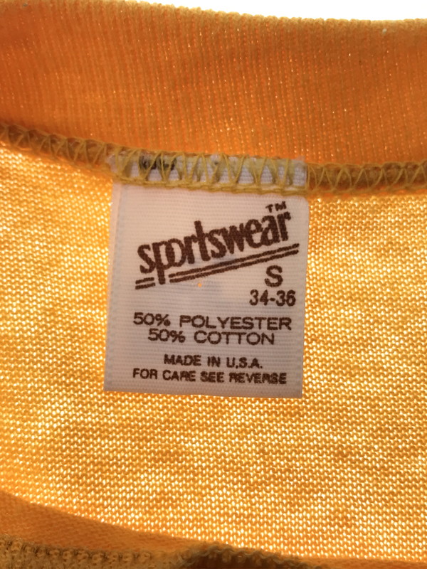 【中古品】【メンズ】 SPORTS WEAR スポーツ ウェア 80's IOWA STATE S/S T-SHIRT USA製 80年代 アイオワ ステイト ショートスリーブ Tシャツ 146-260510-rt-12-tag サイズ：S カラー：イエロー 万代Net店