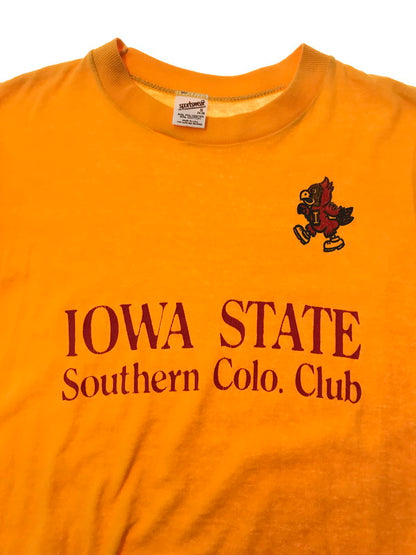 【中古品】【メンズ】 SPORTS WEAR スポーツ ウェア 80's IOWA STATE S/S T-SHIRT USA製 80年代 アイオワ ステイト ショートスリーブ Tシャツ 146-260510-rt-12-tag サイズ：S カラー：イエロー 万代Net店