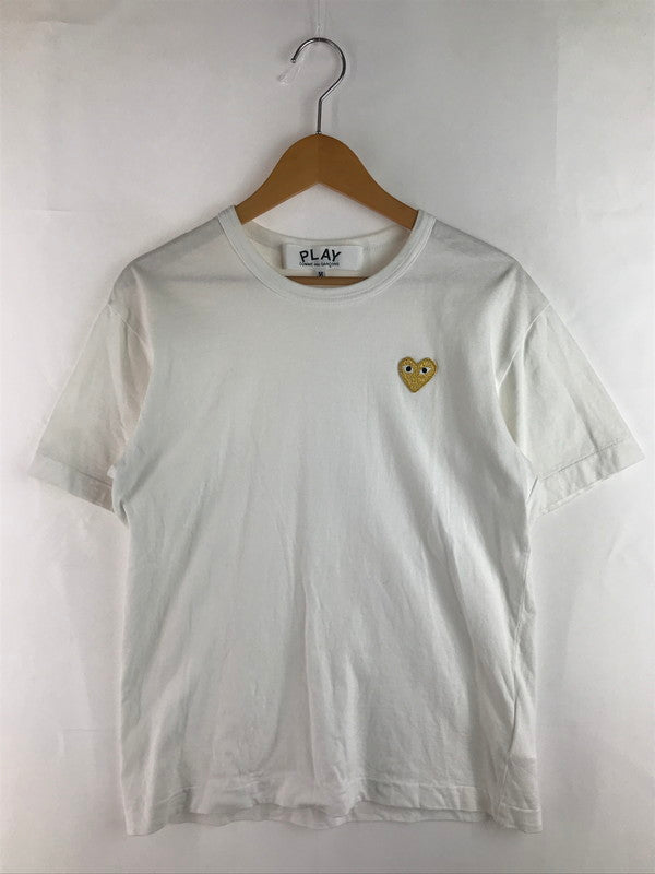 【中古品】【メンズ】 PLAY COMME des GARCONS プレイコムデギャルソン GOLD EMBLEM UNISEX T-SHIRT AX-T216 ゴールド エンブレム ユニセックス Tシャツ 140-250913-rt-03-tag サイズ：M カラー：ホワイト 万代Net店